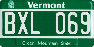 VT license plate BXL069