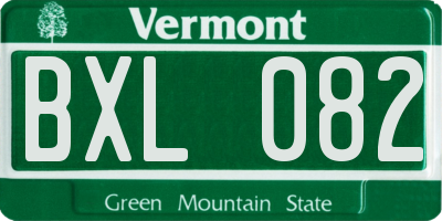 VT license plate BXL082