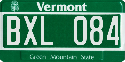 VT license plate BXL084