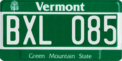VT license plate BXL085