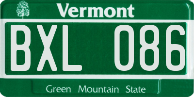VT license plate BXL086