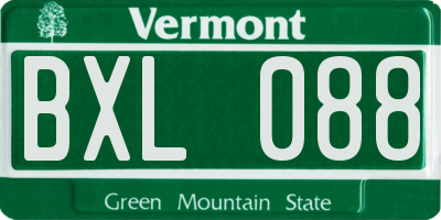 VT license plate BXL088