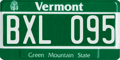 VT license plate BXL095