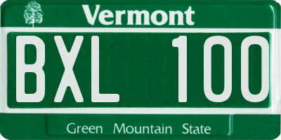 VT license plate BXL100