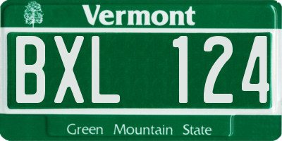 VT license plate BXL124