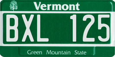 VT license plate BXL125