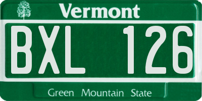 VT license plate BXL126