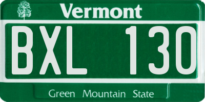 VT license plate BXL130