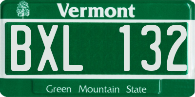 VT license plate BXL132