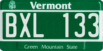 VT license plate BXL133