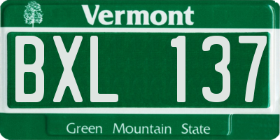VT license plate BXL137