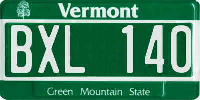 VT license plate BXL140