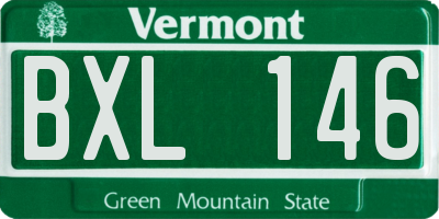 VT license plate BXL146