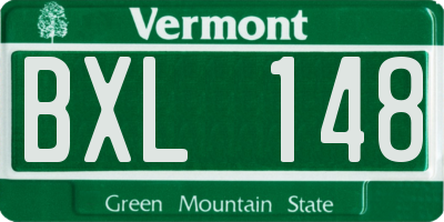 VT license plate BXL148