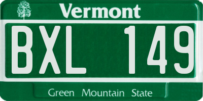 VT license plate BXL149