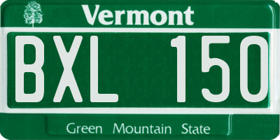 VT license plate BXL150
