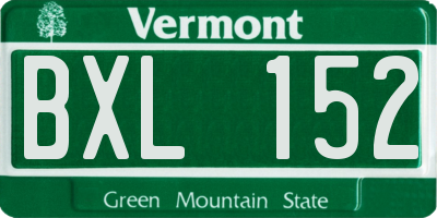 VT license plate BXL152
