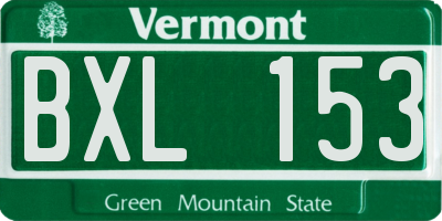 VT license plate BXL153