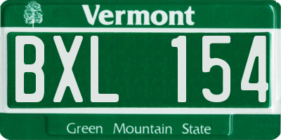 VT license plate BXL154