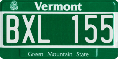 VT license plate BXL155