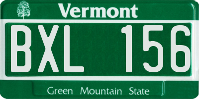 VT license plate BXL156