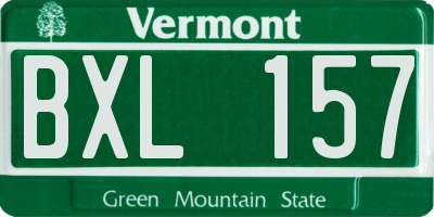 VT license plate BXL157