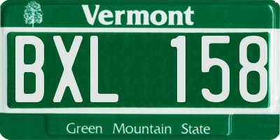 VT license plate BXL158