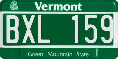 VT license plate BXL159