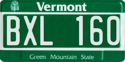 VT license plate BXL160