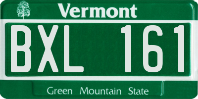 VT license plate BXL161