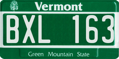 VT license plate BXL163