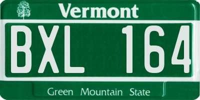 VT license plate BXL164