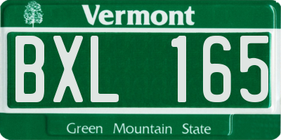 VT license plate BXL165