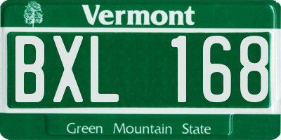 VT license plate BXL168
