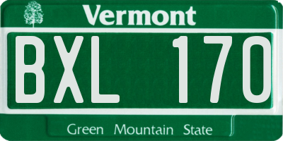 VT license plate BXL170