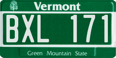 VT license plate BXL171