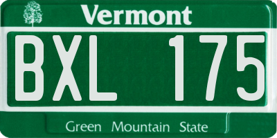 VT license plate BXL175