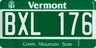 VT license plate BXL176
