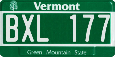 VT license plate BXL177