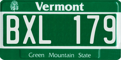 VT license plate BXL179