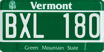 VT license plate BXL180