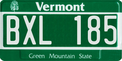 VT license plate BXL185