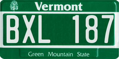 VT license plate BXL187