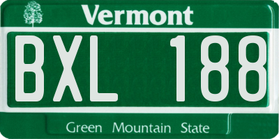 VT license plate BXL188