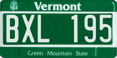 VT license plate BXL195