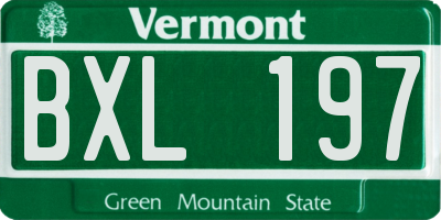 VT license plate BXL197