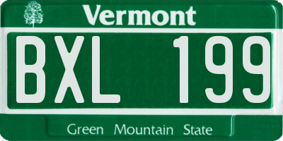 VT license plate BXL199