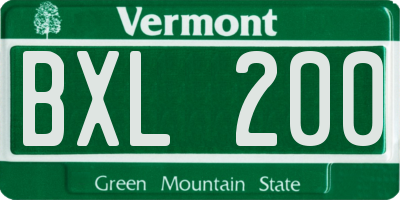 VT license plate BXL200