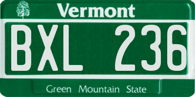 VT license plate BXL236