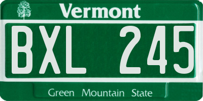 VT license plate BXL245